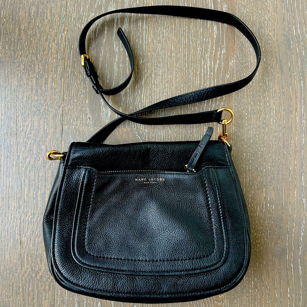 Marc Jacobs The Empire City Black Crossbody Bag - Black Pebble Leather